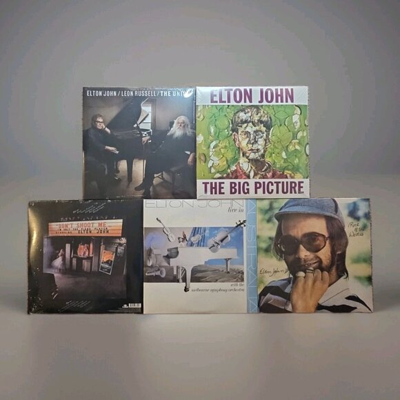 Lot of 5 Elton John Records: The Union, The Big Picture, Live in Australia